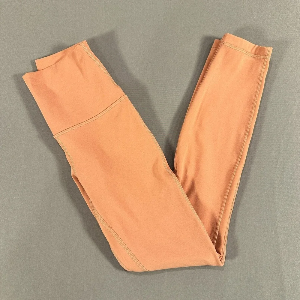 Lululemon Leggings Womens 2 Orange High Rise Ankle Yoga Athletic Gym Stretch